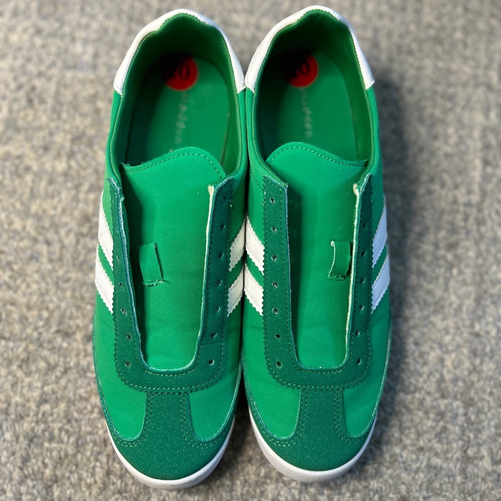 Madden Girl Green Jumper Canvas Sneakers with White Stripes - Size 10